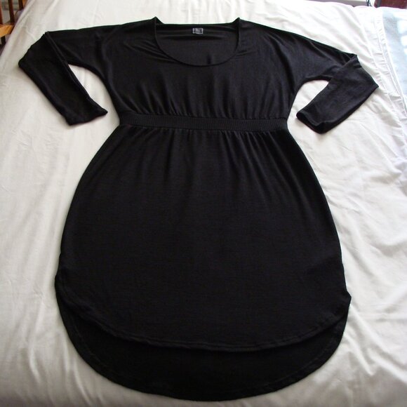 GAP Charcoal Black Long Sleeve SWEATSHIRT Style Knit DRESS Sz MEDIUM - Picture 1 of 6